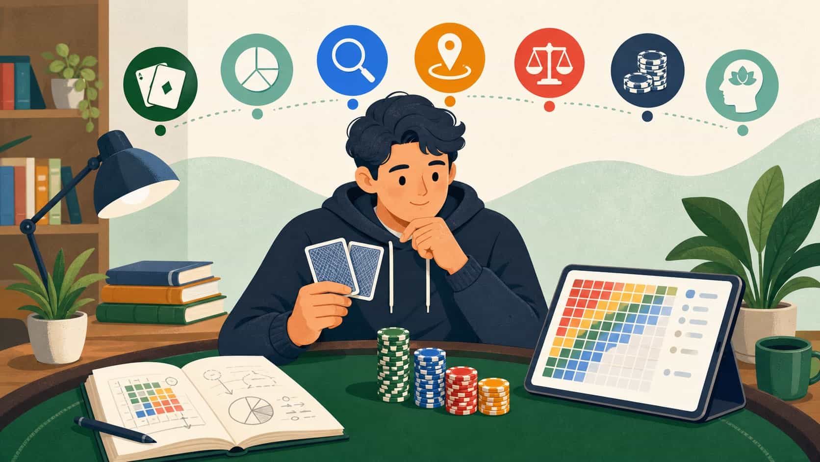 ポーカー上達のコツ7選|レンジ・オッズを数値で伸ばす