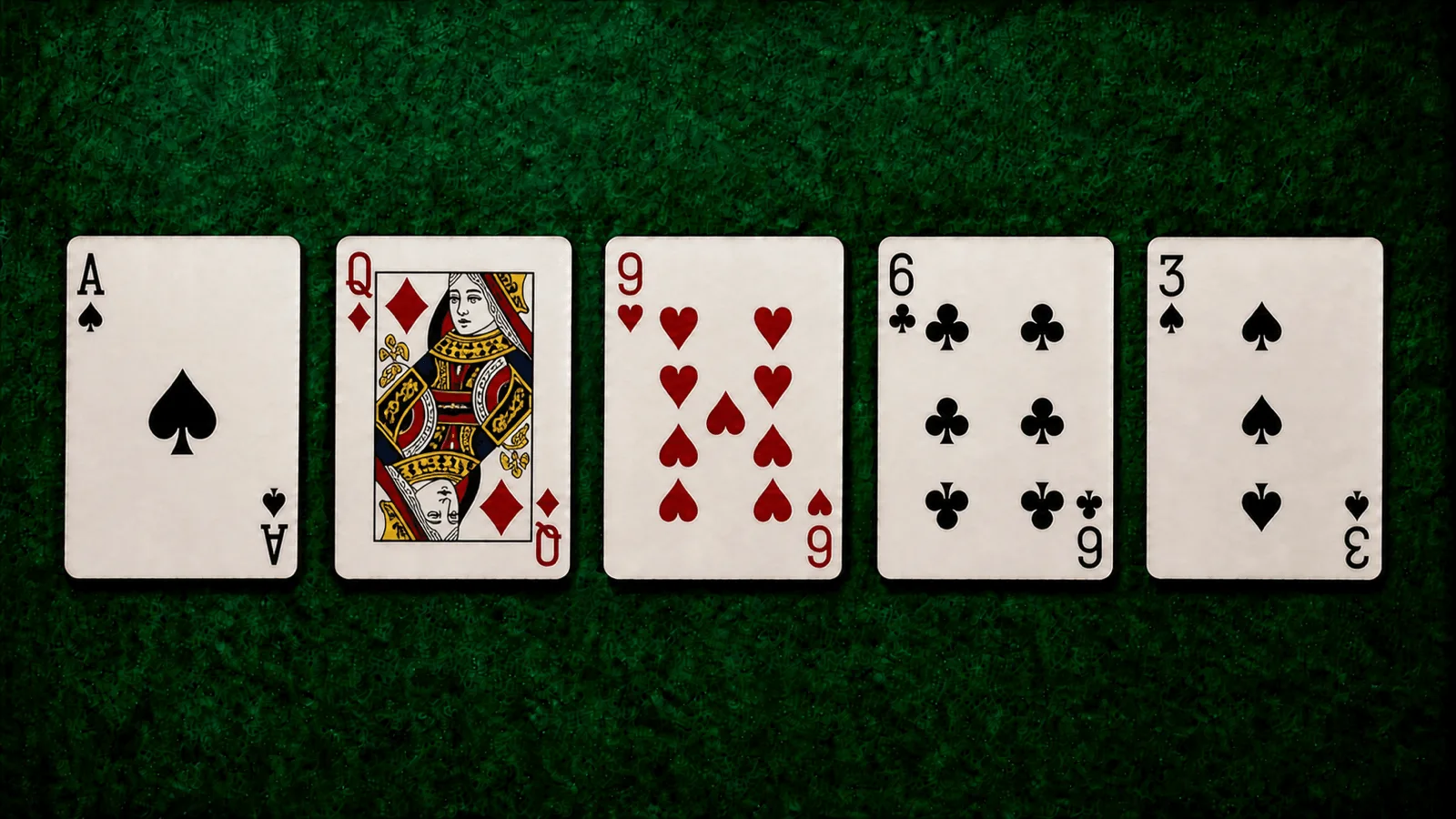 Carte haute : as, dame, 9, 6 et 3