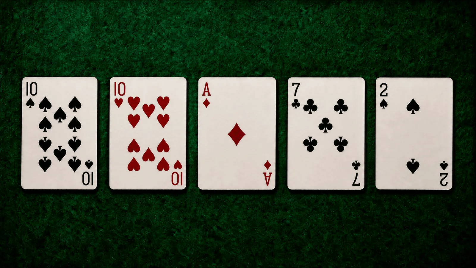 Paire de 10 avec as, 7 et 2